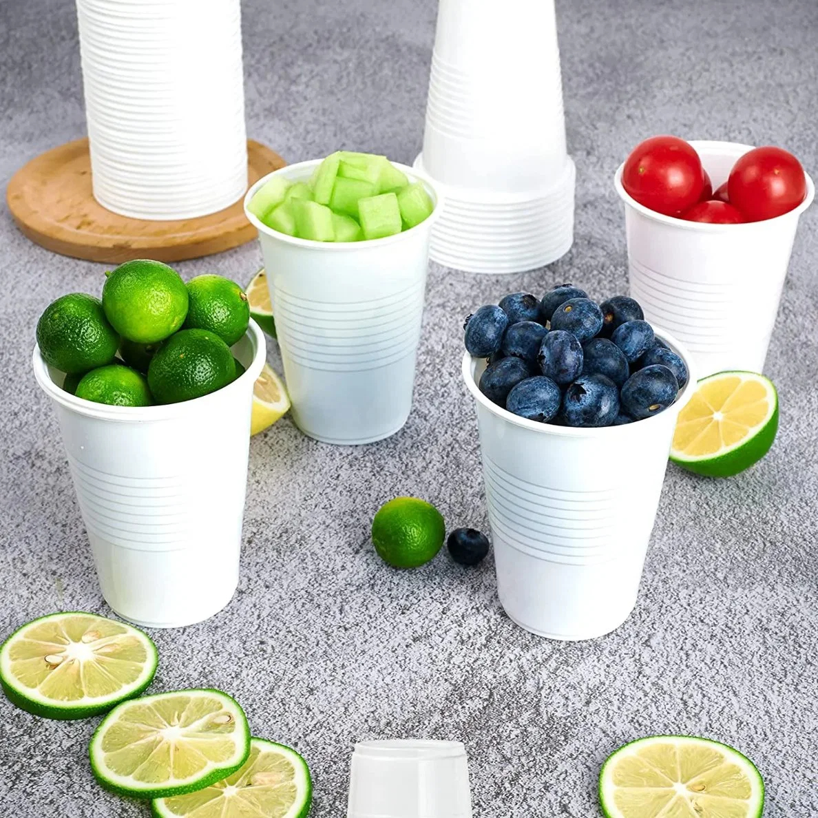 Biodegradable Cornstarch Disposable Drinking Hot and Cold Water CupCornstarch TablewareLejia